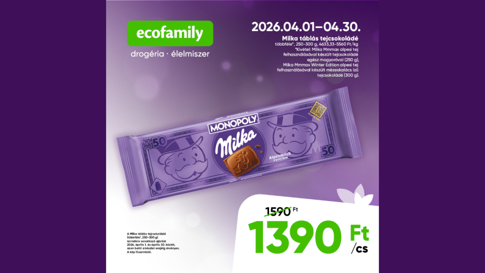 Ecofamily - Milka csokoládék